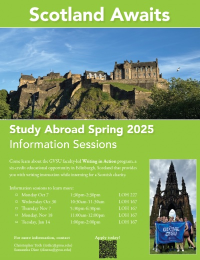 Edinburgh, Scotland Writing in Action Study Abroad Info Session